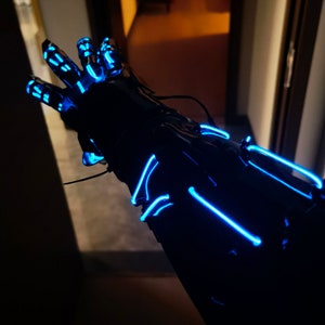 Cyberpunk Gloves Handmade-Mechanical gloves-luminous gloves-customizable Cyberpunk Cosplay Halloween party decoration accessories