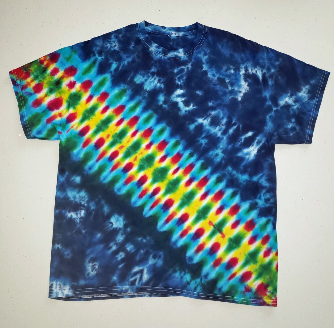 【関税・送料込】(3colors) Diagonal contrast tie-dye t-shirts CBA Logo - Oversized tie-dye t-shirt — Chicago Bird Alliance