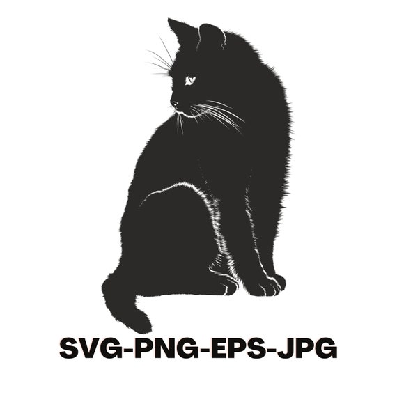 Cat ねこ Black Cat Japanese SVG PNG EPS Digital Download Etsy