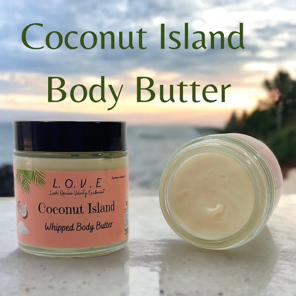 COCONUT LIME WHIPPED Body Butter Nongreasy Shea Butter Handmade All Natural Moisturizing Cream