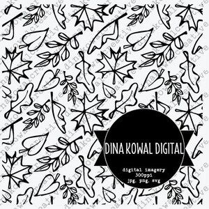 BG75 Skizzenhafter Blätter Hintergrund Digitalstempel - 300 ppi - jpg png svg