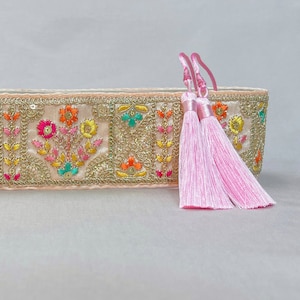 Pink obi belt | Embroidered obi belt | Unique accessories for woman | Boho Festival wear | Oriental waistband