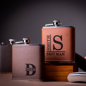 Personalized Flask Gift for Men, Groomsmen Gifts, Best Man Gift, Dad Gifts, Boyfriend Gift, Wedding Gift for Groomsman, Bachelor Party Gifts