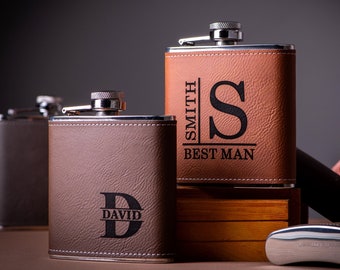 Personalized Flask Gift for Men, Groomsmen Gifts, Best Man Gift, Dad Gifts, Boyfriend Gift, Wedding Gift for Groomsman, Bachelor Party Gifts