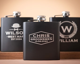 Personalized Groomsmen Gifts, Best Man Gifts, Fathers Day Gift, Groom Gifts, Husband Gift, Mens Gift, Engraved Groomsman Flask Gift for Men