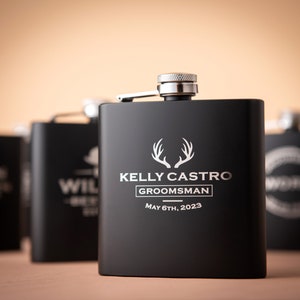 Personalized Flask for Men, Engraved Groomsmen Flask, Custom Best Man Flask, Groomsmen Gifts, Best Man Gifts, Fathers Day Gift, Dad Gift