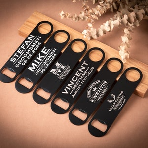 Beer Bottle Opener, Personalized Groomsmen Gifts, Bachelor Party Favor, Best Man Gift, Fathers Day Gift, Bar-Tending Gifts, Wedding Favors