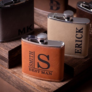 Personalized Flask for Men, Custom Groom Flask Gifts, Groomsmen Flasks, Groomsmen Gifts, Best Man Gift, Mens Gift, Dad Gift, Boyfriend Gift image 4