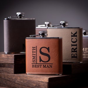 Personalized Flask Gift for Men, Groomsmen Gifts, Best Man Gift, Dad Gifts, Boyfriend Gift, Wedding Gift for Groomsman, Bachelor Party Gifts image 2