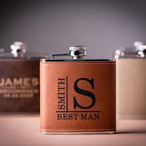 Personalized Flask Gift for Men, Groomsmen Gifts, Best Man Gift, Dad Gifts, Boyfriend Gift, Wedding Gift for Groomsman, Bachelor Party Gifts image 4