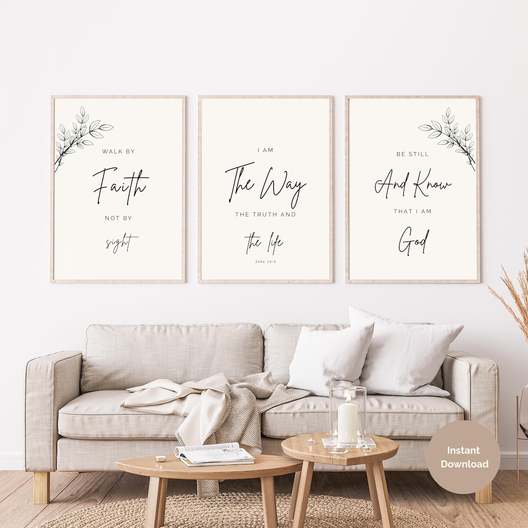 Minimalist Bible Verse Wall Art | Set of 3 Christian Printable ...