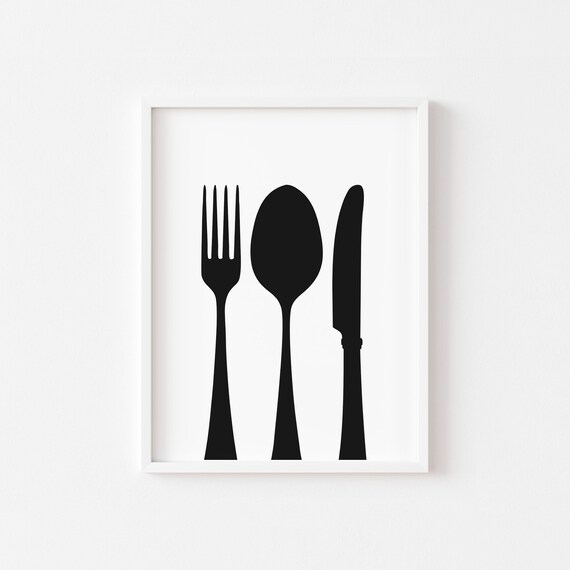 Cutlery Poster Print Etsy