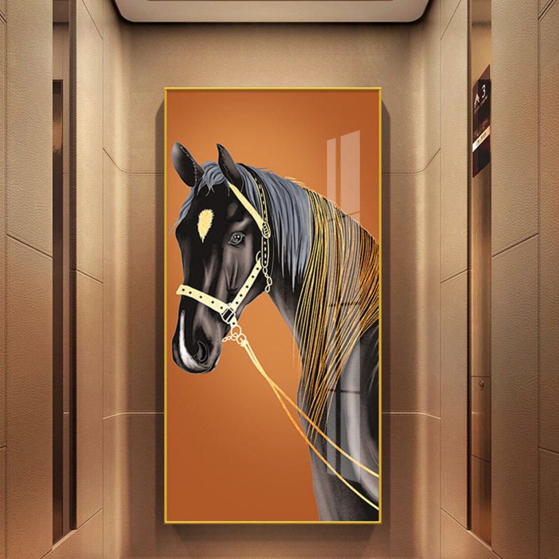 Large Prints Wall Art Painting Black Horse Wall Decor Glass Etsy Large prints wall art painting black horse wall decor glass etsy