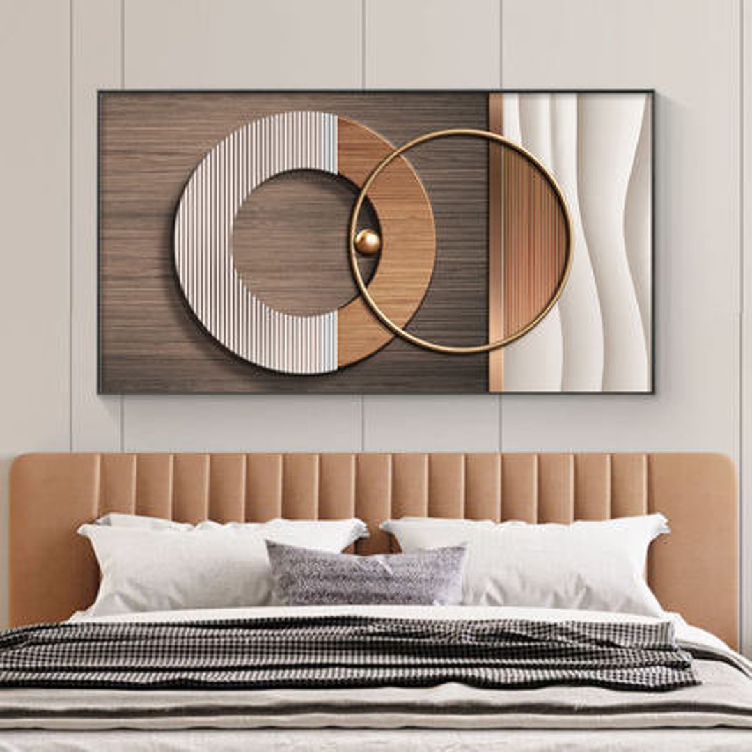 Wall Art Framed Framed Brown Luxury Glass Art Painting Etsy