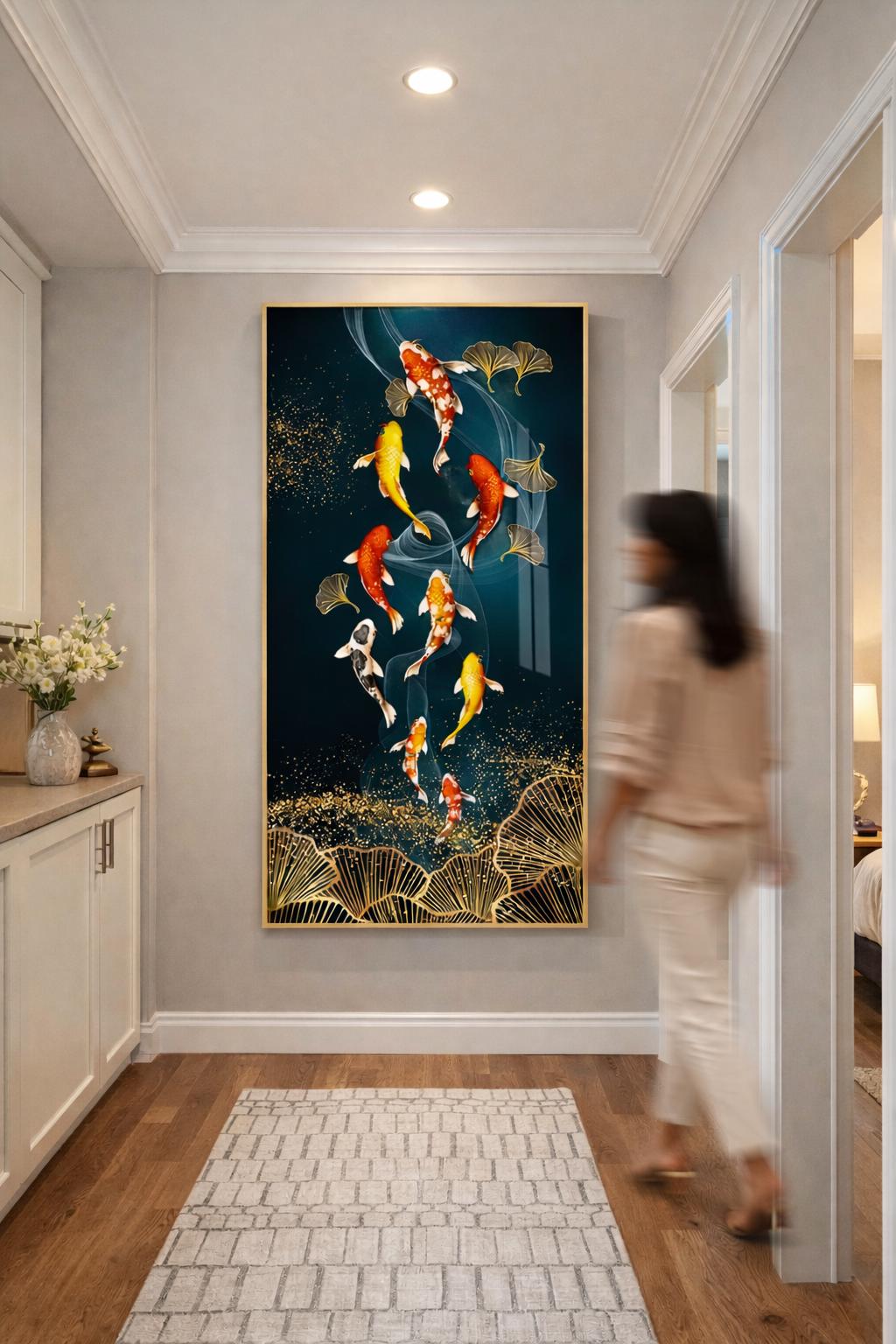 Buy Extra Large Tempered Glass Wall Art Colorful Fish Framed Wall
