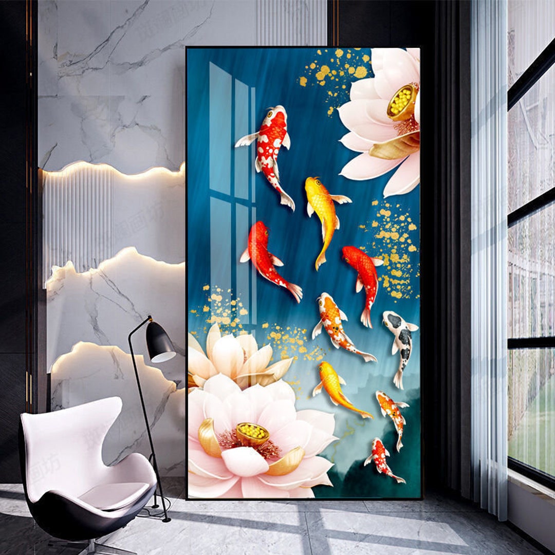Cuadro Grande 80x80cm 'Tornado De Peces' – Pintura Acrílica Original Hecha A Mano – Lienzo Multicolor Con Certificado