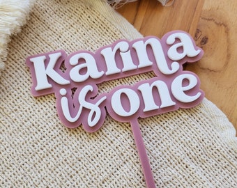 Name And Age Cake Topper 2 layered Decoration.