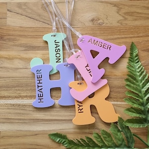 Personalised Letter and Name for Childrens Backpack - Bags - Kids School Bags, Letter Bag Tag custom backpack Kids School Bag Tags