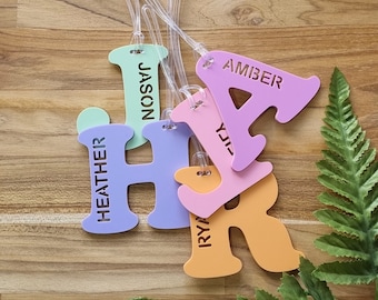 Personalised Letter and Name for Childrens Backpack - Bags - Kids School Bags, Letter Bag Tag custom backpack Kids School Bag Tags