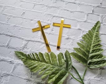 Holy crescent cross for cake fropper birthdays and wedding baptism 80mm 100mm 120mm