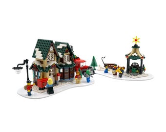 Akrylbas passar LEGO 10222, Winter Village Post Office - Set ingår ej