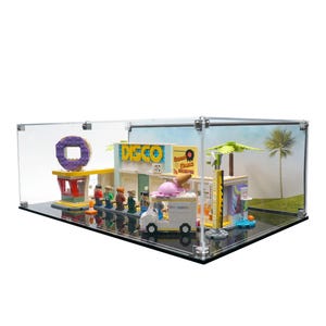 Vitrina acrílica para LEGO 21339, BTS Dynamite con fondo impreso con UV - Set no incluido