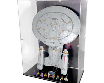 Vitrina acrílica para LEGO 10356, USS Enterprise con fondo impreso con UV - Vertical - Set no incluido