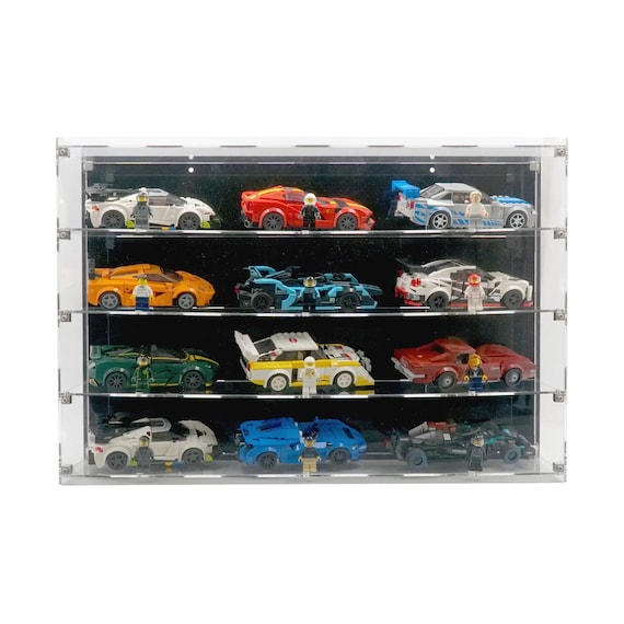 Wall-Mount Display Case for 12 LEGO Speed Champions Cars