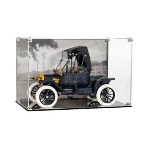 Acrylic Display Case fits LEGO 11376, Icons Ford Model T with UV-Printed Background - Set Not Included