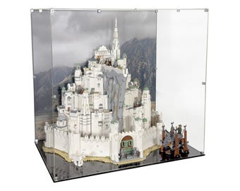 Acrylic Display Case fits LEGO 11377, The Lord of the Rings: Minas Tirith with UV-Printed Background - Set Not Included