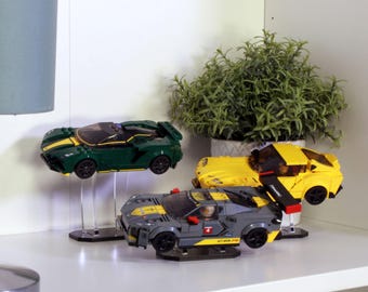 Soporte de exhibición de acrílico compatible con LEGO Speed Champions (2020-2022) - Set no incluido