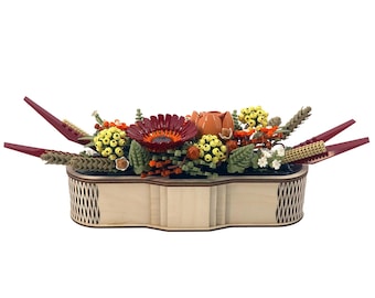 Birch Wooden Display Basket Fits LEGO 10314, Botanical Dried Flower Centerpiece - Set Not Included