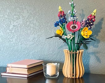 Birch Wood Vase Kit for LEGO® Flowers and Bouquets