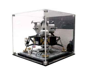 Acrylic Display Case Fits LEGO 10266, NASA Apollo 11 Lunar Lander with UV-Printed Background - Set Not Included