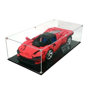 Vitrina acrílica para LEGO 42143, Ferrari Daytona SP3 con fondo impreso con UV - Set no incluido