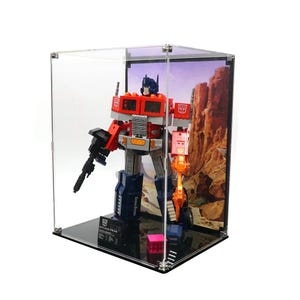 Acrylic Display Case Fits LEGO 10302, Transformers Optimus Prime with UV-Printed Background - Set Not Included
