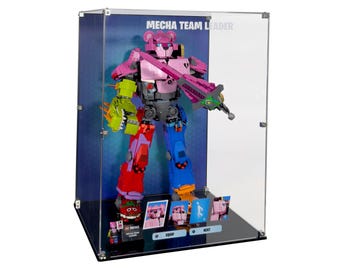 Acrylic Display Case for LEGO 77078 Mecha Team Leader with UV-Printed Background - Set Not Included