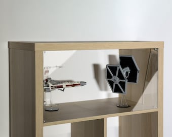 Acryl vitrine-inzetraam past op IKEA KALLAX (dubbel breed raam)