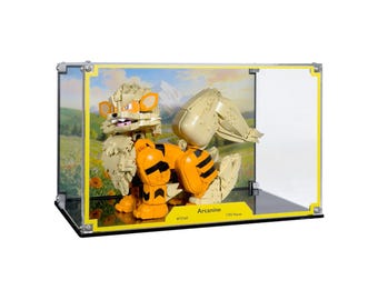 Acrylic Display Case fits LEGO 72160, Pokémon Arcanine with UV-Printed Background - Set Not Included