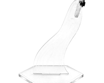 Acrylic Display Stand Fits LEGO Minifigure, Dynamic Minifig Stand (Swoosh) - Set Not Included