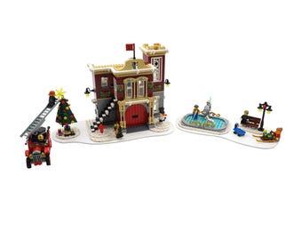 Acryl Display Basis für LEGO 10263, Winterdorf Feuerwache - Set nicht enthalten