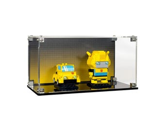 Acrylic Display Case fits LEGO 40804, Bumblebee Robot & Vehicle with UV-Printed Background - Set Not Included