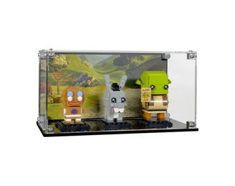Acrylic Display Case fits LEGO 40923 Shrek, Donkey & Gingy Figures with UV-Printed Background - Set Not Included
