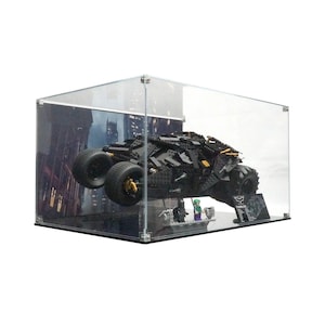 Acrylic Display Case Fits LEGO 76240, Batmobile Tumbler with UV-Printed Background - Set Not Included