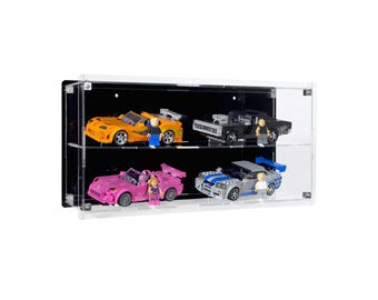 Acrylic Wall-Mount Display Case for LEGO Speed Champions (4 Cars) - Sets Not Included