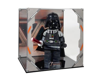 Acrylic Display Case fits LEGO 75461, Up-Scaled Darth Vader Minifigure with UV-Printed Background - Set Not Included