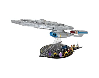 Soporte de exhibición acrílico compatible con LEGO 10356, USS Enterprise - Horizontal - Set no incluido