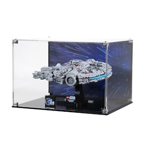 Acrylic Display Case Fits LEGO 75375, Millennium Falcon with UV-Printed Background - Set Not Included