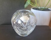 Vintage Echt Bleikristall Clear Rose Vase Lead Crystal