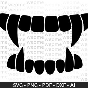 Fichier de téléchargement svg de dents canines pour Cricut, découpe laser et impression, utilisation commerciale